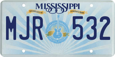MS license plate MJR532