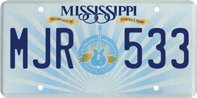 MS license plate MJR533