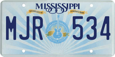 MS license plate MJR534