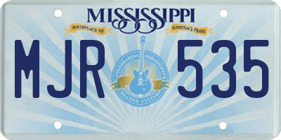 MS license plate MJR535