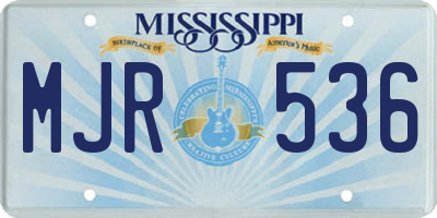MS license plate MJR536