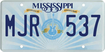 MS license plate MJR537