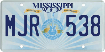 MS license plate MJR538