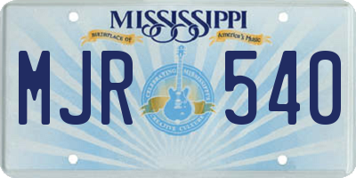 MS license plate MJR540
