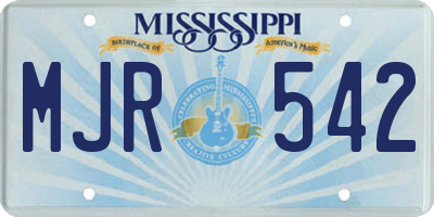 MS license plate MJR542