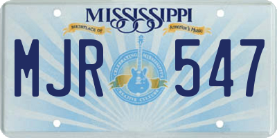 MS license plate MJR547