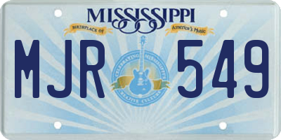 MS license plate MJR549