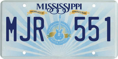 MS license plate MJR551