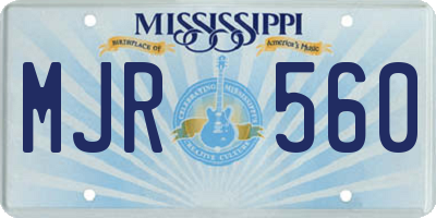 MS license plate MJR560