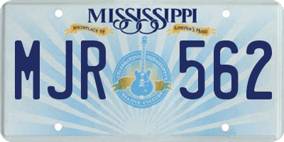 MS license plate MJR562