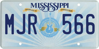 MS license plate MJR566