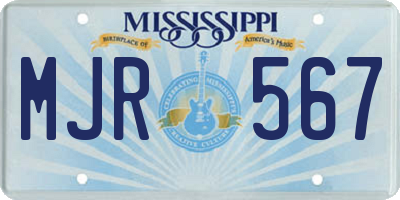 MS license plate MJR567