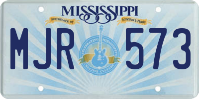 MS license plate MJR573