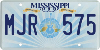 MS license plate MJR575