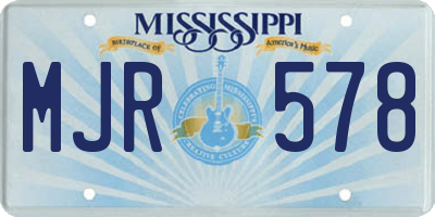 MS license plate MJR578