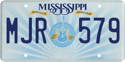 MS license plate MJR579