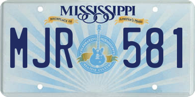 MS license plate MJR581