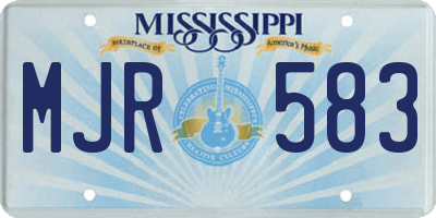 MS license plate MJR583