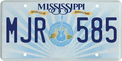 MS license plate MJR585
