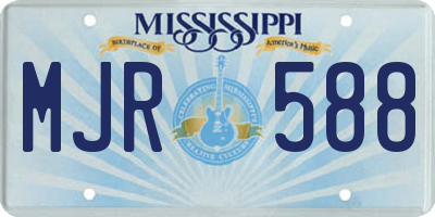 MS license plate MJR588