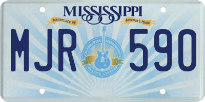 MS license plate MJR590