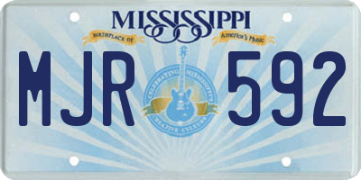 MS license plate MJR592