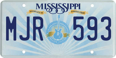 MS license plate MJR593