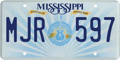 MS license plate MJR597