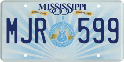 MS license plate MJR599