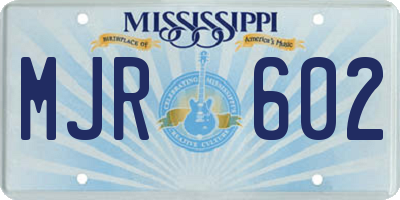 MS license plate MJR602
