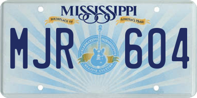 MS license plate MJR604