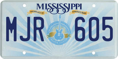 MS license plate MJR605