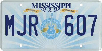 MS license plate MJR607