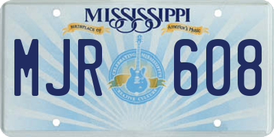 MS license plate MJR608