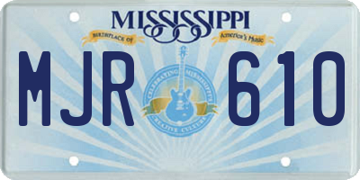 MS license plate MJR610