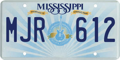 MS license plate MJR612