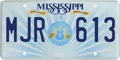 MS license plate MJR613