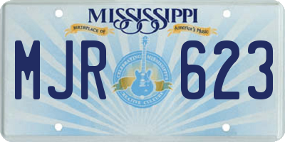 MS license plate MJR623