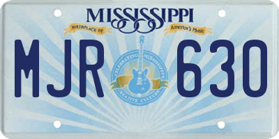 MS license plate MJR630
