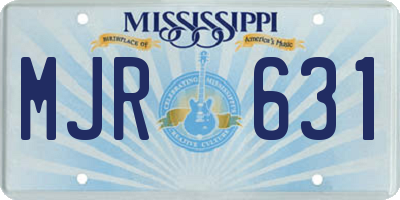 MS license plate MJR631