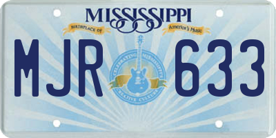 MS license plate MJR633
