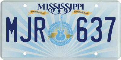 MS license plate MJR637