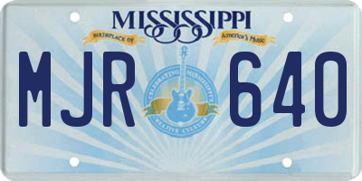 MS license plate MJR640
