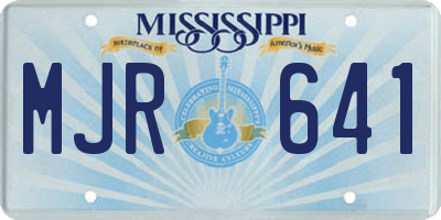 MS license plate MJR641