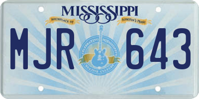 MS license plate MJR643
