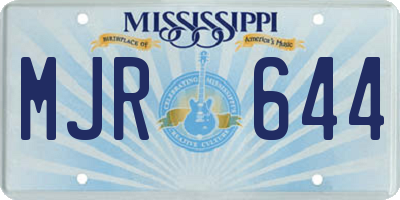 MS license plate MJR644