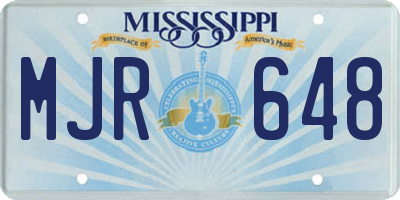 MS license plate MJR648