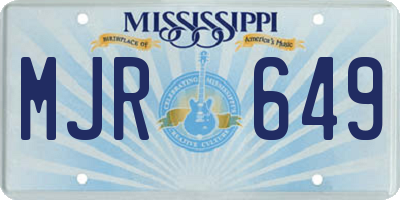 MS license plate MJR649