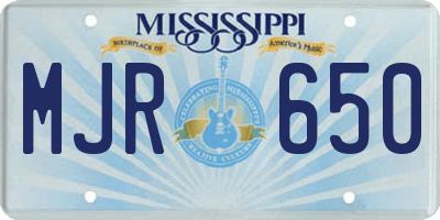 MS license plate MJR650