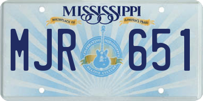 MS license plate MJR651